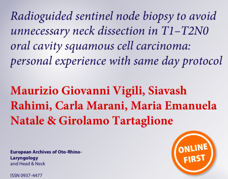 Linfonodo Sentinella: European Archives of Oto-Rhino-Laryngology